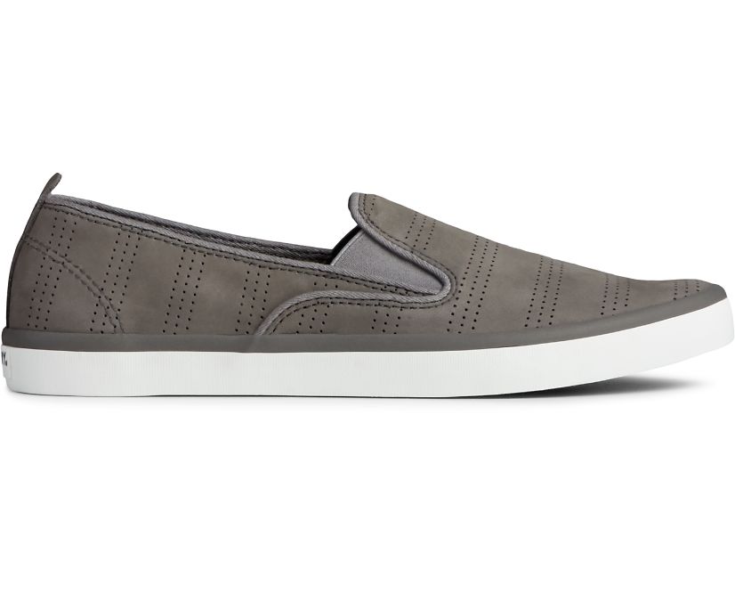 Sperry Sailor Twin Gore Perforated Slip On Sneakers - Women's Slip On Sneakers - Grey [XE7084126] Sp